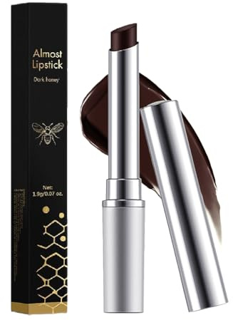 Honey Lip Balm & Tinted Lipstick‌, Sheer Hydrating Moisturizing Lip Color with Natural Dark Tint, Nourishing Formula for Dry Lips, Non-Sticky Glossy Finish for All Skin Tones (Black,1)
