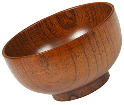 VERDANVERSE Japanische Holzschale, Braun, Rund, Lebensmittelecht | Schale Olivenholz, Leichte Reisschale, für Frühstück, Mittag und Abendessen
