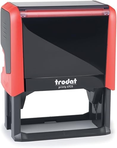 Tampon Encreur Professionnel Automatique 8 lignes À Personnaliser - 75 x 38 mm (Rouge) 4926-092399052821