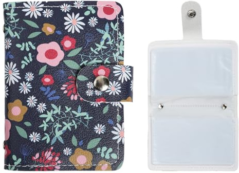 Bus Pass Holder - Bus Pass Wallet, Credit Card Holder, Stylish Oyster Card Holders with Snap Closure, Travel Card Holders Wallet, Pink Flower Pattern Bus Pass Wallets with Multiple Card Slots (B)