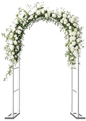 Arche de jardin en métal blanc résistant aux intempéries, treillage de plantes grimpantes, pergola de mariage pour jardin et balcon, 180 x 220 cm, idéal pour support de roses et décoration extérieure
