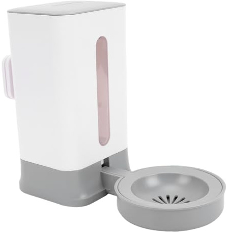 Denash Hängender Automatischer Haustier-Wasserspender, 1,5 L, Käfigmontierter Haustier-Wasserspender mit Trockenmund-Design und Transparentem Behälter für Hunde- und Katzenkäfige (Gray)
