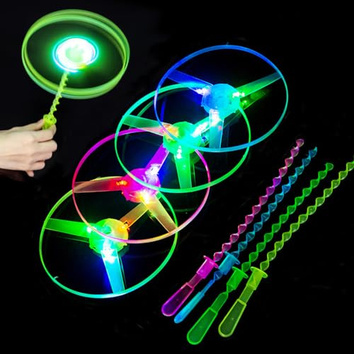 Piucrty Mitgebsel Kindergeburtstag Gastgeschenke Leuchtspielzeug Kinder Propeller 12 Stück Give Aways 5-10 Jahre Leuchtendes Fliegendes Spielzeug Mitbringsel Geburtstag Party Beschäftigung Geschenke
