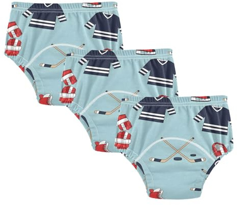 SLHKPNS Hockey Glove Skate Training Underwear Pants 4T Reusable Absorbent Potty Training Underwear for Girls and Boys 3 Packs