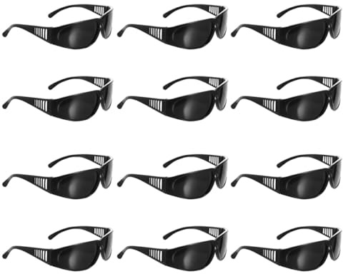 MOTHNUR 12 Gafas de Seguridad para Soldadura Eléctrica, Protección contra Viento y Polvo, Diseño Industrial, Color Negro, Paquete de 12 Unidades, Gafas Protectoras para Trabajos de Soldar