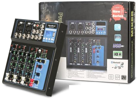 DJ-Mixer, 4-7 kanal 24 DSP USB Mixer Interface Tragbare Mischen Soundkarte Konsole Soundkarte for DJ PC Aufnahme(MG04BT)