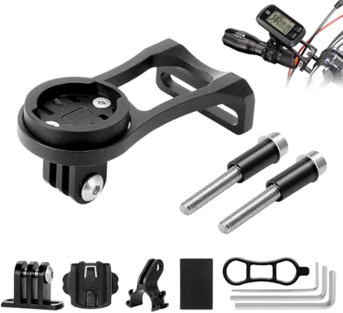 HYFZOD Supporto Prolungato per Computer da Ciclismo, in Lega di Alluminio Regolabile, Compatibile con Garmin Edge e Attacco per Action Camera, per Bici da Strada, MTB e Gravel