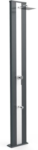 Doccia Solare da Giardino 40L Miscelatore e Lavapiedi Arkema Dada S Grigio Antracite Inox