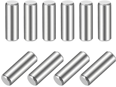sourcing map 10 Stück Zylinderstifte Dübelstift 304 Edelstahl Holz Etagenbett Dübelstifte Regalheringe Stützregale 5 x 16mm (ca. 5/32)