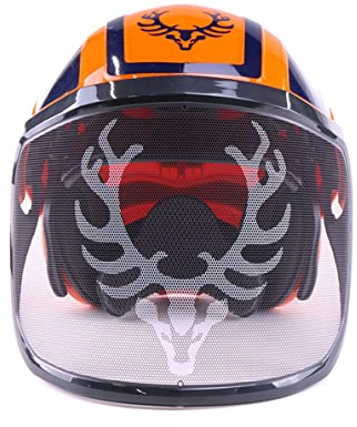 Protos Forsthelm/Schutzhelm KOX Edition mit Gehörschutz und Visier Integral Forest Orange/Blau KOX Edition Orange/Blau mit Ätzmetallvisier F39