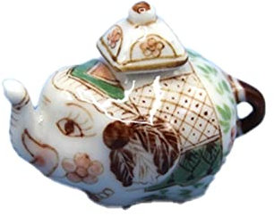 Melody Jane Puppenhaus Elefant China Tee Topf Miniatur Küche Esszimmer Zubehör Deko