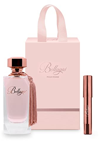 BELLAGIO | Confezione Regalo Donna, Eau de Parfum 100 ml + Penna Profumo Solido 3,2 ml con Fragranza Fruttata, Agrumata, Muschiata, Made in Italy