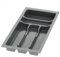 Sossai Besteckeinsatz Divio für 30cm breite Schubladen, 23x49 cm – zuschneidbar, 5 Fächer, anthrazit, Besteckkasten für Schubladen aus Kunststoff