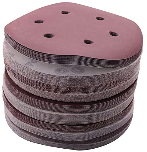Jcevium 150mm Sanding Disc, 6 Inch and Loop Sanding Pads, 100 Pcs Sandpaper Set Grits for Random Orbital