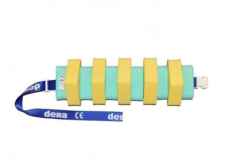 Schwimmgürtel Jugendliche Farbe Gelb/Grün mit Sicherheitsverschluß 100cm Länge, verstellbarem Gurtband und abnehmbaren Plastazote-Schwimmern. Geeignet für Schwimmtraining. Nur so viel Hilfe wie nötig!