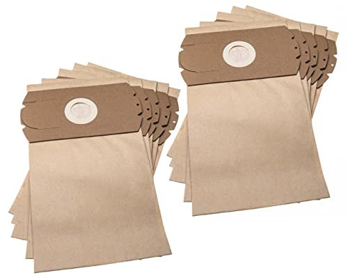 vhbw 10x Sacs compatible avec Fagor Supermax 1200 aspirateur - papier, 31,5cm x 18cm marron
