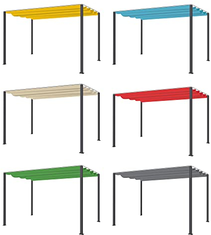 SILUK freigarten.de Ersatzdach für Pavillon 3x3 Meter Wasserdicht Terrassenüberdachung mit Schiebedach Material: Oxford PCV Soft 200g/m² extra stark Modell 12 (Grün)