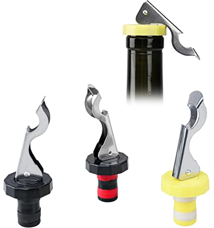 4 Pezzi Tappi per Vino con leva, tappo universale per bottiglia di vino, tappo per bottiglia, per la collezione di vino e bottiglie di vetro champagne