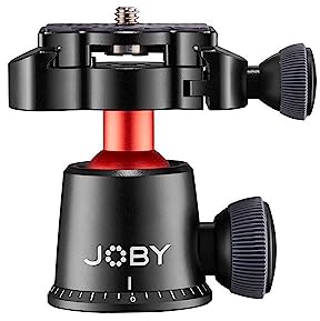 JOBY BallHead 3K PRO, Ball Head for Premium Mirrorless Cameras, in Aluminium, Made in Italy, Compatible with the GorillaPod 3K Stand, for Devices up to 3kg, for Professional Photos and Videos - Black