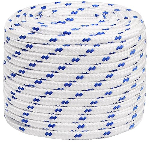 vidaXL Bootsseil Ankerleine Festmacher Tauwerk PP Leine Seil Tau Polypropylenseil Geflochten Flechtleine Weiß 18mm 100m Polypropylen