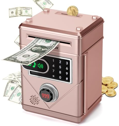 Ltteaoy Spardose für Kinder 3-12 Jahren, Elektronische Spardose mit Touchscreen, Passwort Sparschwein Piggy Bank Kinder, Geschenk für Kinder