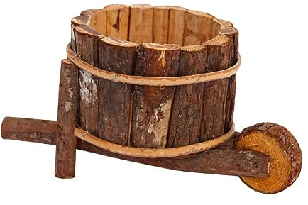 BESPORTBLE Pot De Fleurs Bois Jardinière Décorative pour Plantes Pot Brouette Ornementale