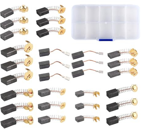 30 Pièces 10 Tailles Balai Charbon, Brosses de Carbone pour Ponceuses Balais de Charbon pour Meuleuse D'angle Moteur Electrique Balais en Charbon Universelles pour Meuleuse D'angle Ponceuse Orbitale