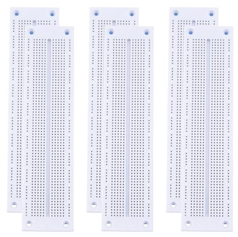 PATIKIL 6 Pcs Breadboard, Solderless Breadboard Large Breadboard 740 Tie Points Prototype PCB Bread Board Electronics Kit Plates