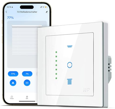 SMARTERCURRY Interrupteur de volet roulant Wi-Fi [7 Pro] - Minuterie intelligente pour contrôler les volets roulants/stores/stores - Compatible avec Echo Alexa/Google Assistant - 1 pièce