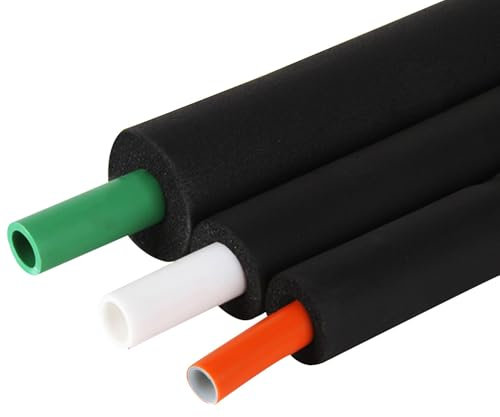 Rohrisolierung 6mm 10mm 13mm 16mm 19mm 25mm 32mm 48mm Durchmesser 1.8m Länge Schaumstoff Schlauch Kautschuk Rohrdämmung für Rohrschale Isolierschlauch(ID 25mm x 9mm x 1.8m)