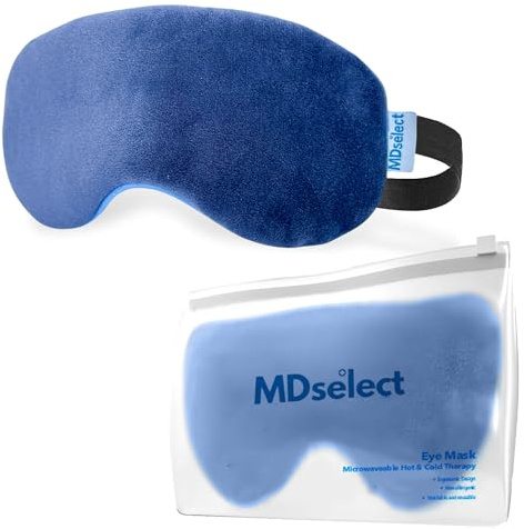 Warm Eye Compress for Dry Eyes & Stye Treatment – Microwavable & Freezable Eye Mask with Hydro Beads for Moist Heat and Cold Therapy – Heated Mask for Chalazion, Blepharitis, Sinus Relief