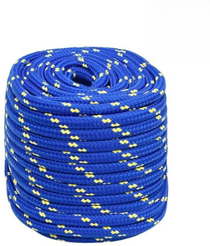 Xichuzi Bootsseil Blau 16 mm 100 m Polypropylen, Ankerleine, Boot Fenderleine, Festmacherleine, Tauwerk, Kletterseil, Wurfleine, Schaukelseile, Schwimmleine