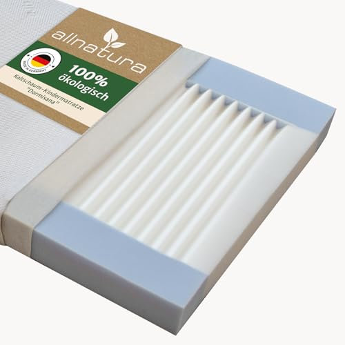 allnatura Kindermatratze Dormisana 70x140, Höhe 7cm - Ergonomische Kaltschaum-Babymatratze mit Trittkante, atmungsaktivem Bio-Baumwollbezug, schadstoffgeprüft & vegan - Geeignet für Kinderbetten