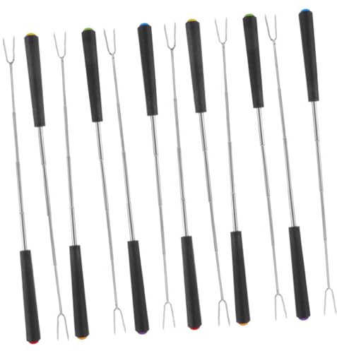 MAGICLULU 12stücke Teleskop-grillspieße Aus Edelstahl Ausziehbare Marshmallow-röster Fonduegabeln Für Camping Lange Grillgabeln Für Außenbereich Fonduespieße