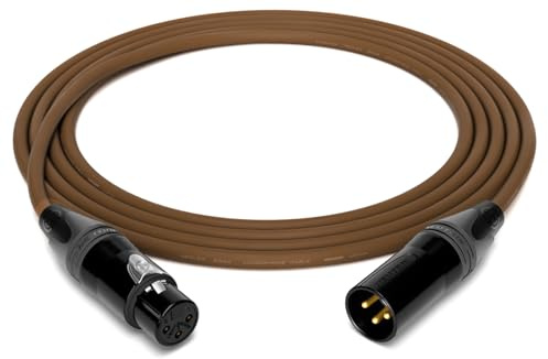enoaudio Mogami 2534 Quad Professionel Studio Kabel Symmetrische Mikrofon | Neutrik Gold XLR female - XLR male | HiFi, Brown, 20 m