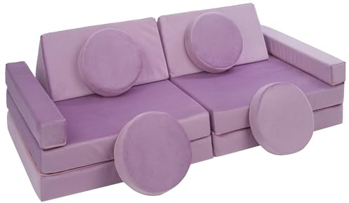 Velinda Sofá Modular para Juegos, sofá Modular, sofá Infantil, Muebles Familiares, Juego de Bloques de construcción (Color Erika)