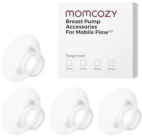 Momcozy Mobile Flow | M9 Upgrade 21mm Flange Insert, Original Mobile Flow | M9 Upgrade Breast Pump Replacement Accessories, 4PC (21mm)