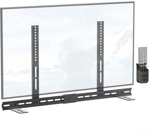 GLOBALHUT Soporte de montaje para barra de sonido con base antideslizante, extensible de 5.1 a 31.5 pulgadas, construcción de metal resistente, soporta hasta 35 libras