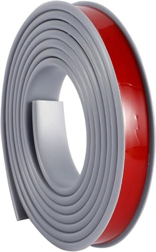 BULINO Striscia Protettiva for Bordi a Forma di U, Grigia, 1 m, Bordo for Piano di Lavoro in Gel di silice Morbido, Protezioni for Angoli e Bordi for mobili, Bordo Autoadesivo, 1,7 cm(0.9cm)