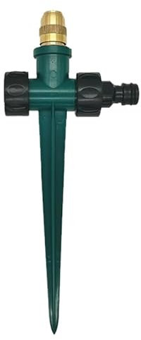 TKMARS Aspersor de Césped ，Rociador de Jardín Impulse de 360 ​​Grados，Aspersor de Agua Automático Ajustables，para Regar Plantas Flores Verduras.