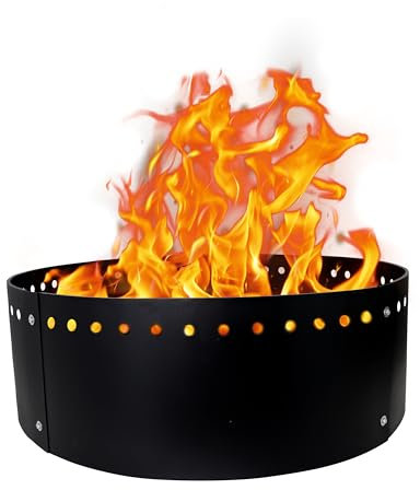 FEBTECH 91,4 cm Feuerschalenring – 30,5 cm Höhe, runder Einsatz für DIY-Feuerstellen im Freien – ideal für den Einsatz im Boden oder über dem Boden in Gärten oder Campingplätzen