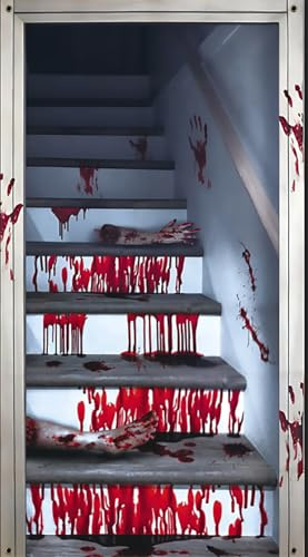 Halloween Decorazioni Addobbi Casa Tende Tenda per Porta Horror 180×100 Accessori Esterno Giardino Decori Gadget Decorazione Interno Hallowen Party Festa Cucina Finestra Appendere Interna Decorations