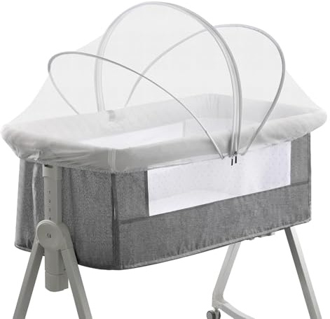 PZCC Moustiquaire Poussette, Moustiquaire Berceau Bebe, Moustiquaire Pliable pour BéBé, Respirant Protection Anti-Insectes, avec Fermeture Éclair, pour Berceau, Cododo, Voyage (Blanc, 55X100 cm)