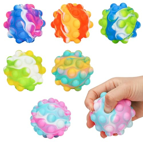 Anti Stress Spielzeug Bälle 6 Stück Quetschbare Sensorische Knautschbälle Squishy Bubble Ball Squeeze Spielzeug Lustige Soft Quetschspielzeugbälle Für Kinder Erwachsene Teens Beruhigung