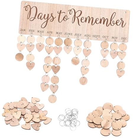 Cabilock Calendrier Anniversaire Bois Mural À Suspendre: Panneau Familial Rappel Anniversaire avec Étiquettes DIY pour Décoration Noël, Fête des Mères