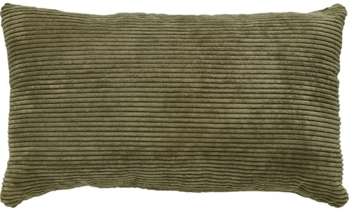 andiamo Kissen Emy in Cord-Optik - Sofakissen mit Füllung Bezug - Zierkissen Dekokissen Kopfkissen 30 x 50 cm Olive