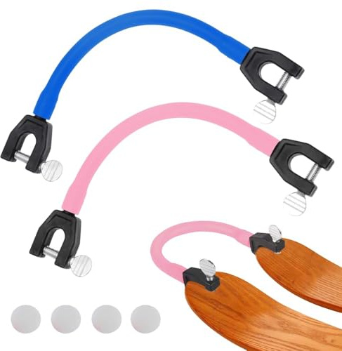 2 Pezzi Connettore per Punte da Sci per Bambini, Portatile Aiuto per L'Allenamento di Sci Trainer Connettore Punta da Sci Per Punta Da Snowboard Per Bambini Principianti (Blu Rosa)