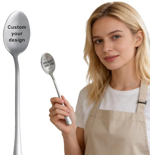 Personalised Spoons with Name - Custom Engraved Stainless Steel Teaspoons, Coffee Spoons & Dessert Spoons, Perfect Personalised Gifts for Grandparents, Birthdays & Anniversaries