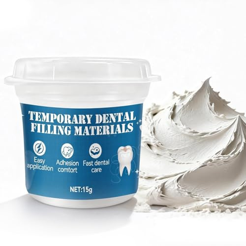 Cemento Dental Temporal, Pegamento Dental, Pegamento Dentadura Postiza, Pasta de Reparación Dental de Emergencia, Especial para Relleno de Caries, Listo para Usar, 15g