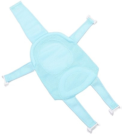 TOPINCN Supporto per Seggiolino da Bagnetto per Neonati, Antiscivolo, per Neonati, Rete Universale Staccabile per Imbracatura per Vasca da Bagno (azzurro)